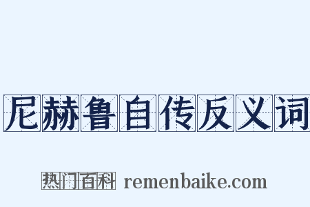 尼赫鲁自传反义词是什么意思的图片